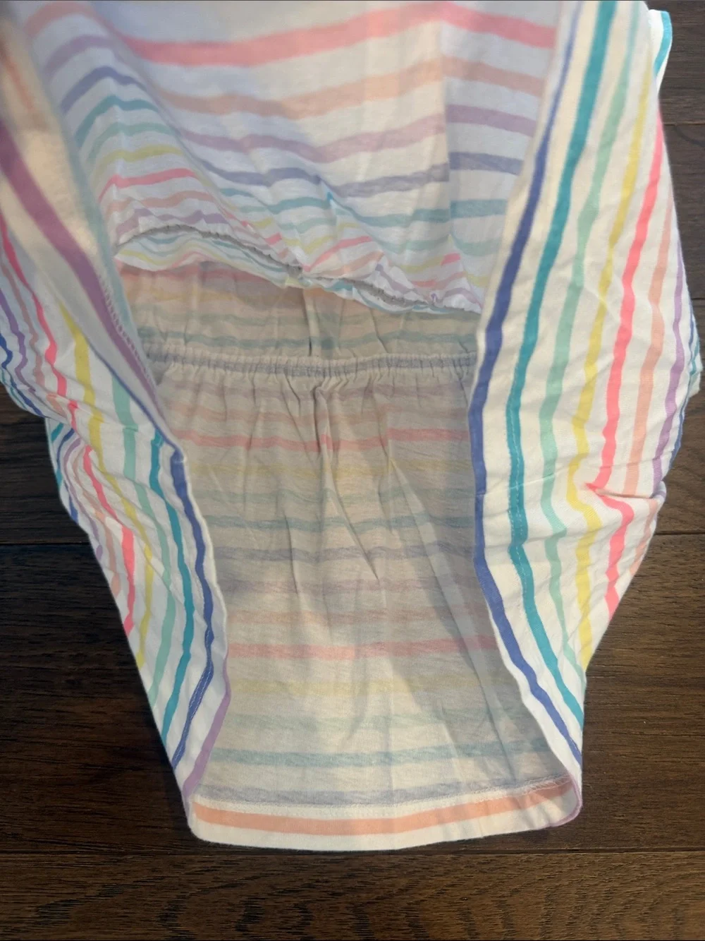 Osh Kosh Girls Rainbow Stripe Off-Shoulder Dress Size 6 - C11-278